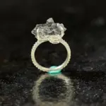 Healing Through Balance Shining Diamond Crystal Silver Rings