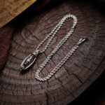 S925 Silver Nine-Eyed Dzi Bead Pendant Rotatable Tibetan Retro Necklace