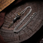 S925 Silver Six-Word Mantra Vajra Pendant Vintage Oxidized Rotatable Men's Necklace